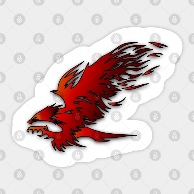 Red Raptor Sticker by  Colorful&Goldie